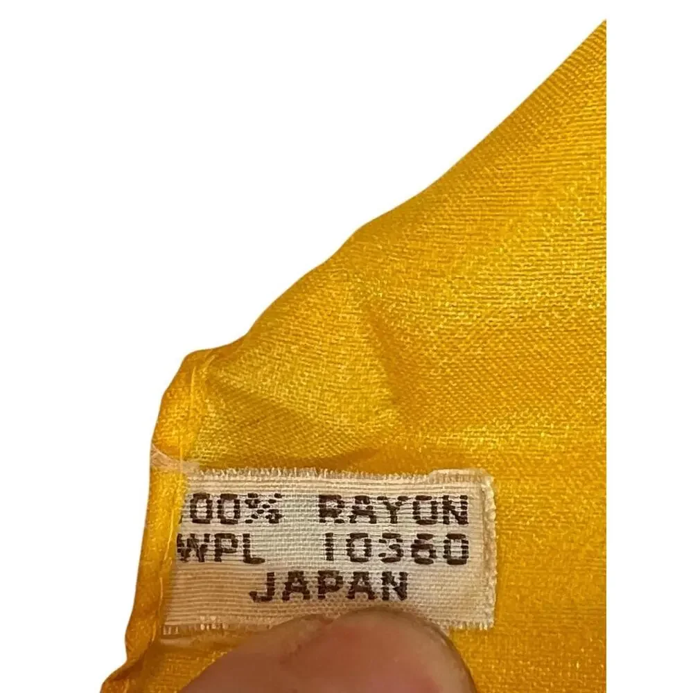 Vintage 50s Rayon Floral‎ Scarf Hand Rolled Edge WPL 10360 Made Japan 30